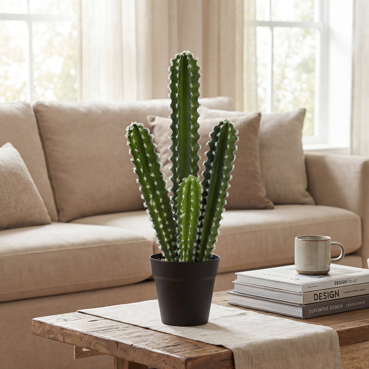 Kunstplant cactus planten 53 cm kunstplanten in pot voor thuis, kantoor (2)