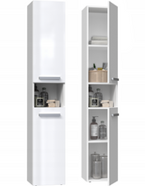 Badezimmer-Hochschrank Nel I WEISS HOCHGLANZ – Produktabbildung 5
