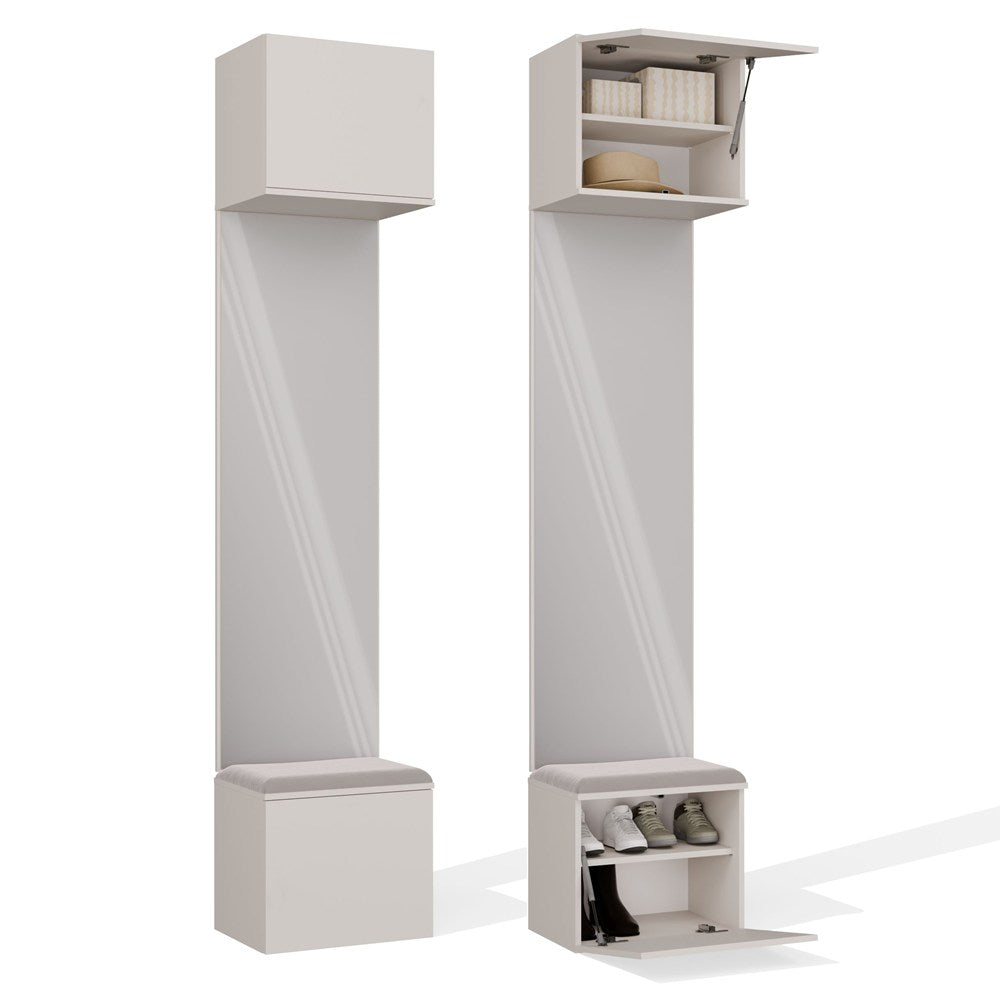 Garderobe HAGA 1L Schrank für Flur Korridor KASCHMIR BEIGE 238x50x35 cm