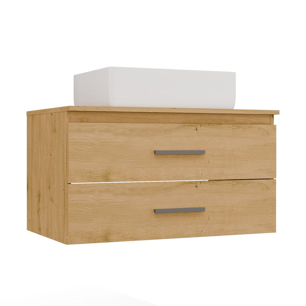 Schrank mit Waschtisch NEL 80 Badezimmer EICHE ARTISAN hängend 2 Schubladen 80x50x58,5 cm