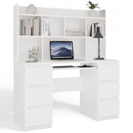 Schreibtisch KUBA + AUFSATZ Set WEISS