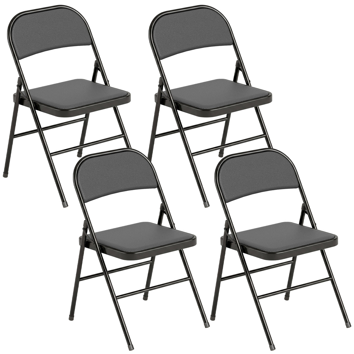 4-delige set klapstoelen, draagbare bureaustoelen, metalen poten, vouwstoel voor kantoor, receptie, wachtkamer