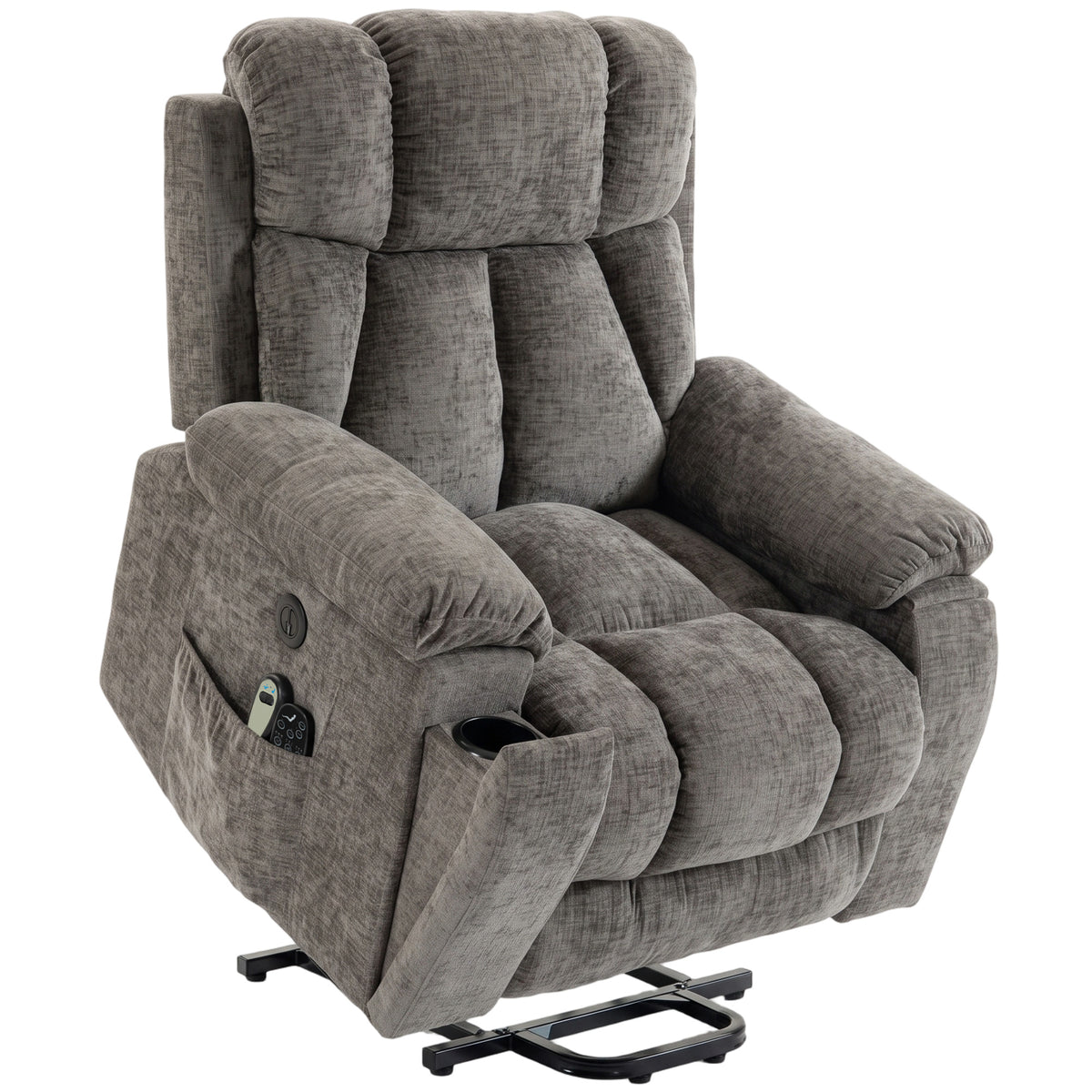Relaxfauteuil, tv-fauteuil met sta-opfunctie, massage & warmte, seniorenfauteuil met brede, diepe zitting