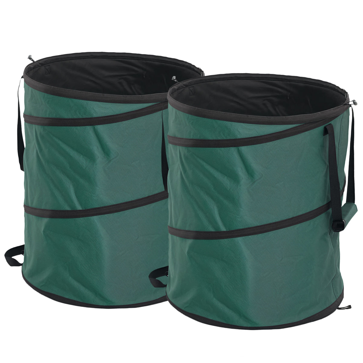 Tuinzak 2x160L waterdichte tuinafvalzak met draaglussen handvatten, stabiel robuuste bladzak groen