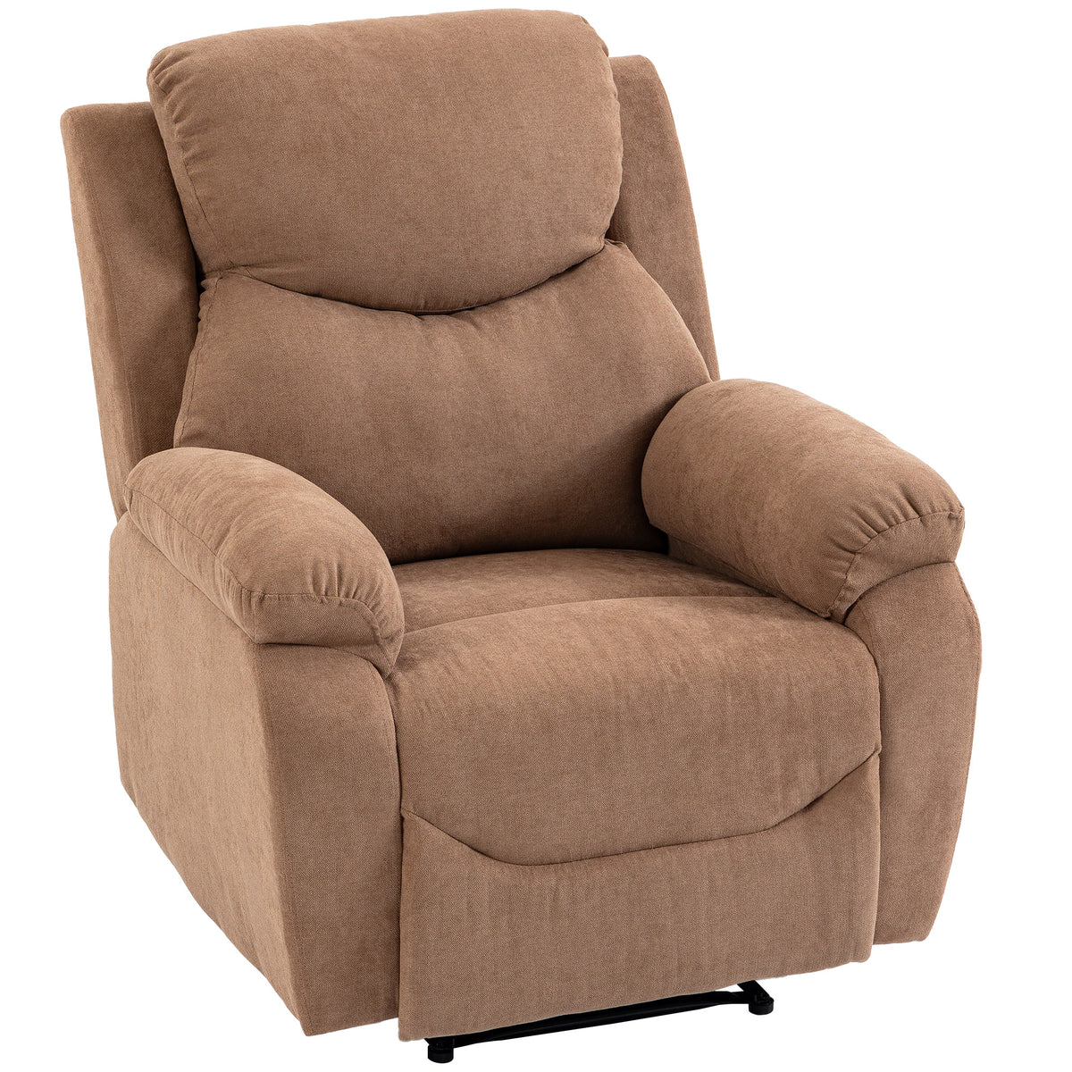 Relaxfauteuil, tv-fauteuil met ligfunctie, linnenlook, voor woonkamer, slaapkamer, donkerbruin