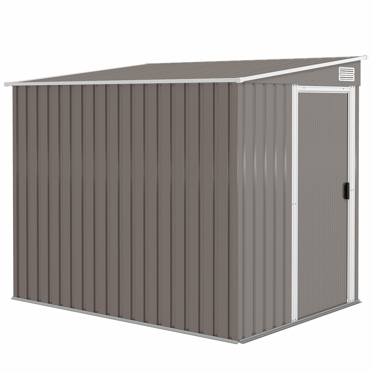 Metalen tuinhuis 2,81 m² 154x206,5x181 cm gereedschapsschuur met lessenaarsdak en fundering