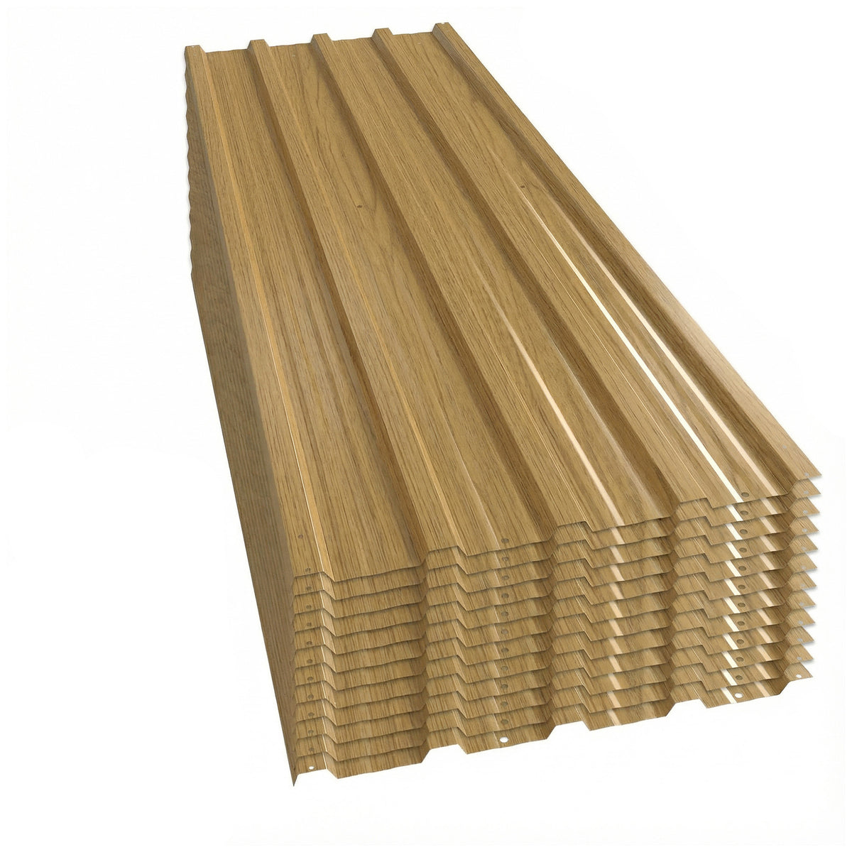 12 stuks trapeziumplaat 129x45cm 7m² verzinkt dakplaat 0,25 mm weerbestendig profielplaat natuurhout