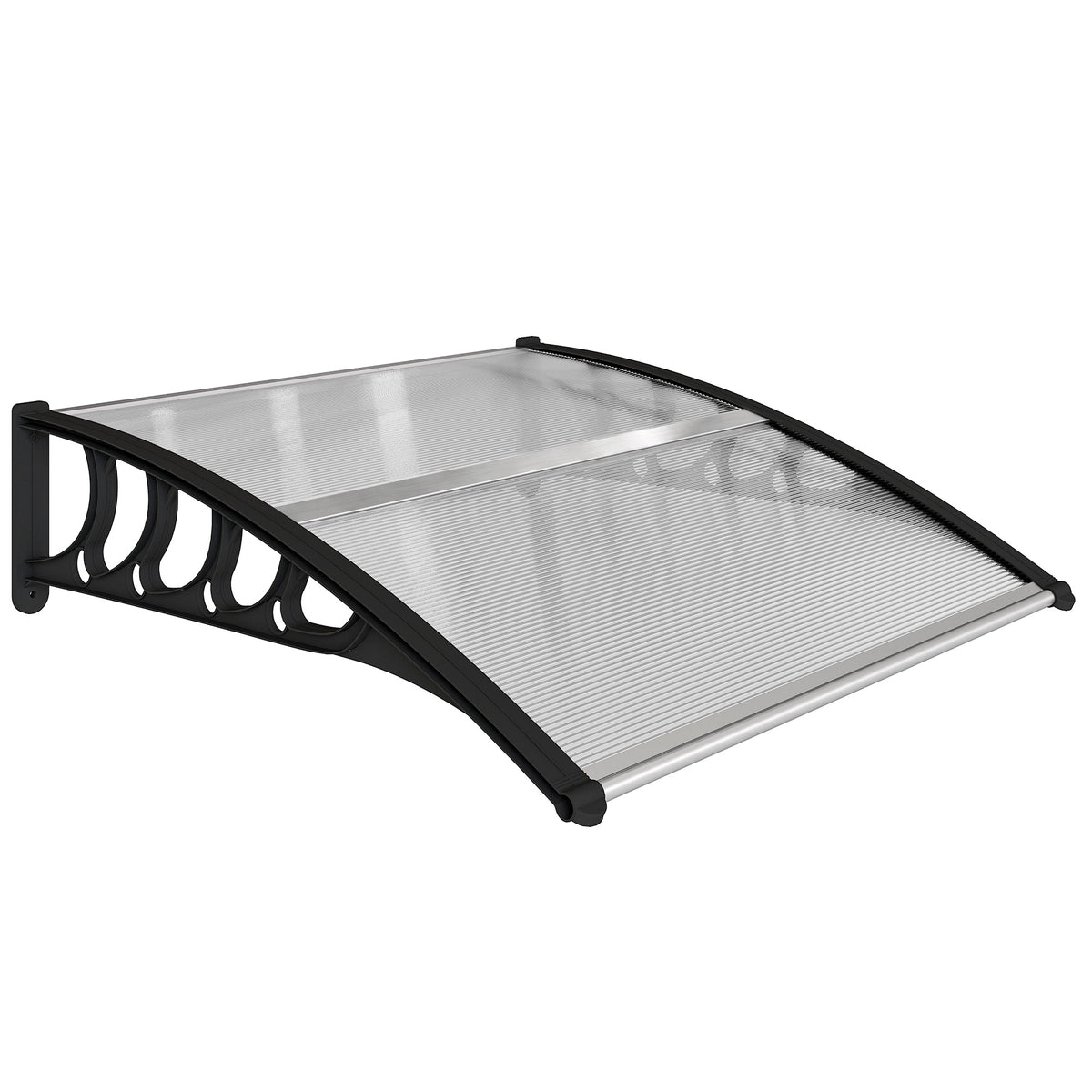 Luifel voor voordeur/raam, weerbestendig, transparant, aluminium verbindingsstangen/polycarbonaat, 103x96,5x27cm