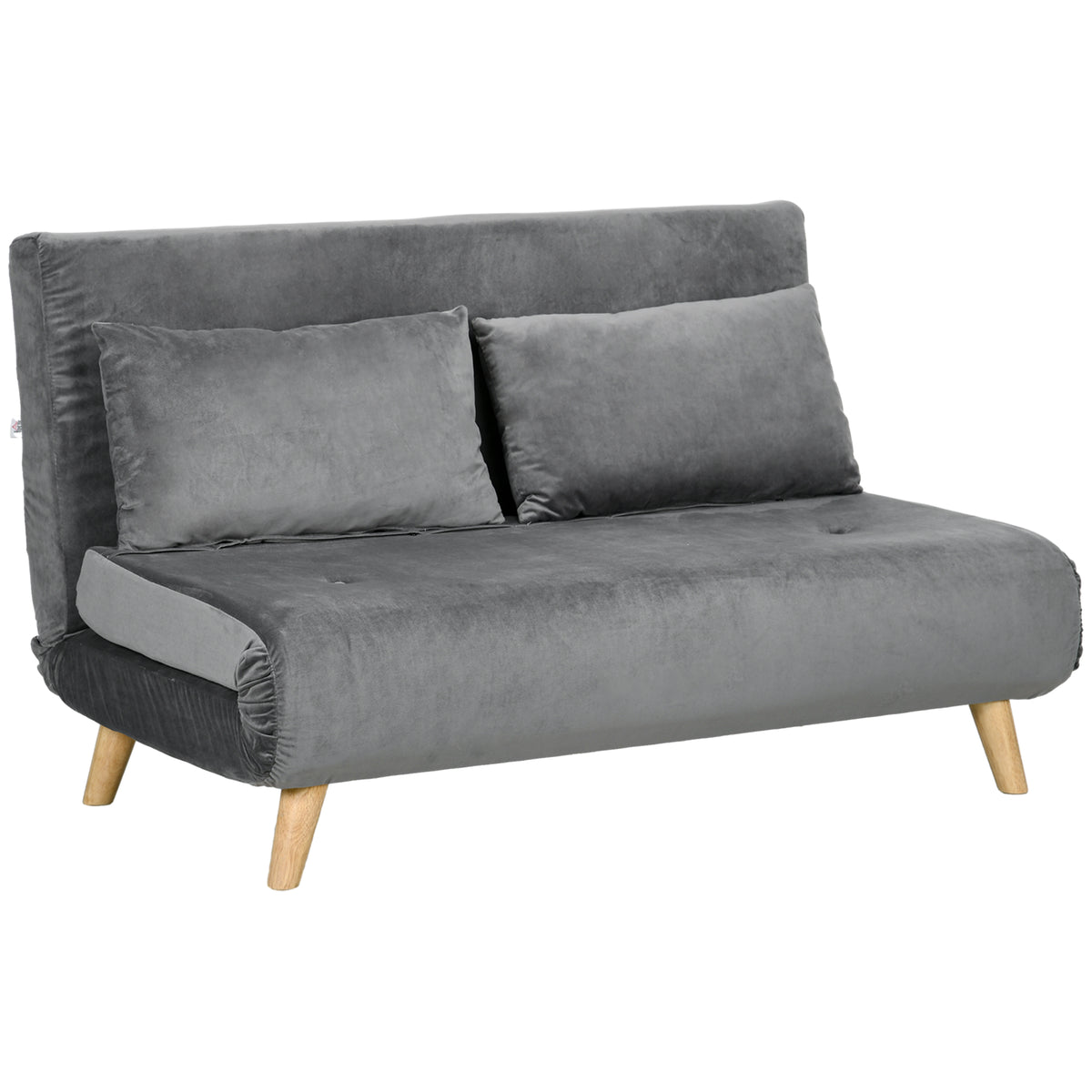 Slaapbank relaxbank bank, incl. 2 kussens, fluweeloptiek, 130 x 78 x 79 cm, grijs