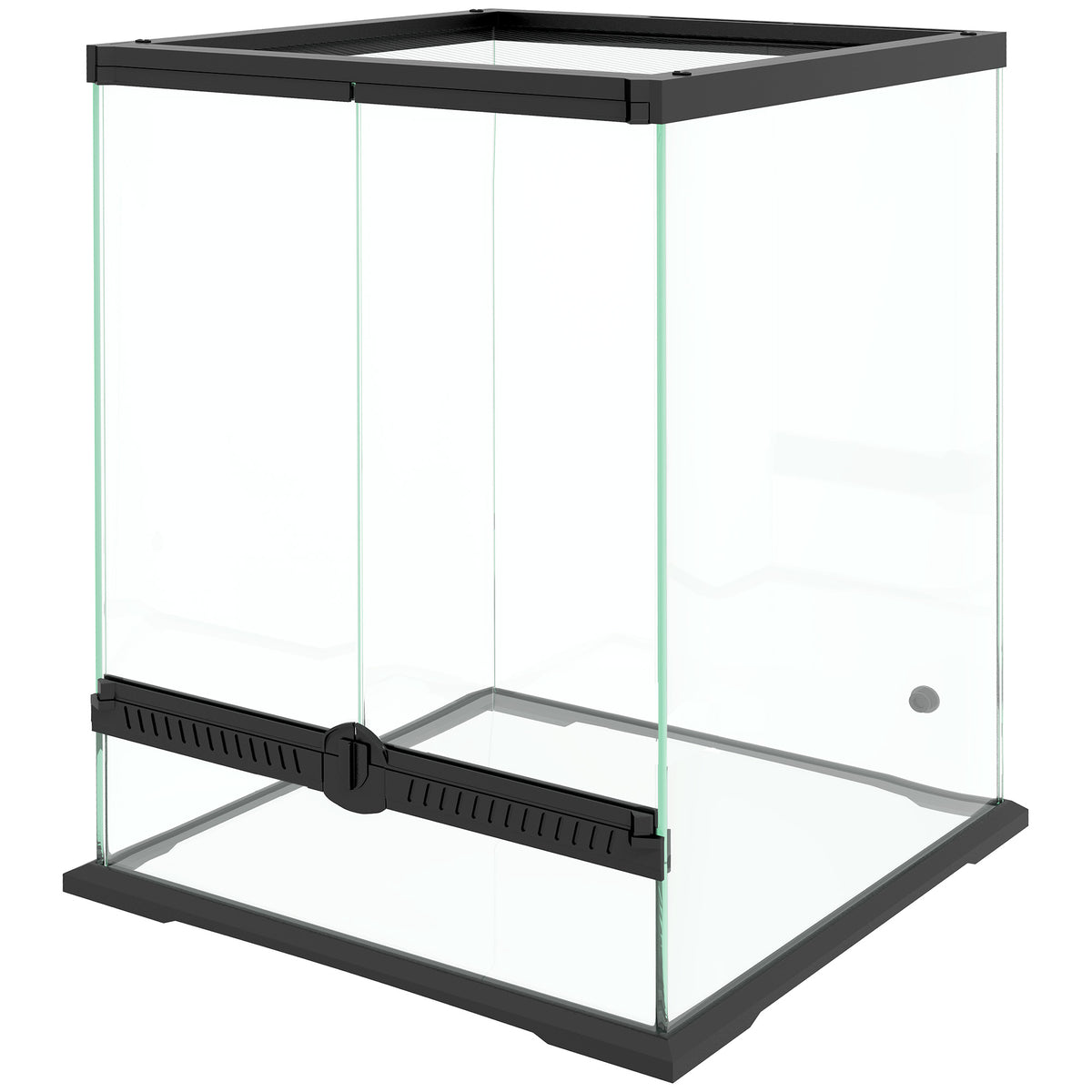 Terrarium, glazen behuizing, afsluitbaar, kabelmanagement, 45x45x60cm, zwart