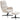 Gestoffeerde fauteuil met voetenbank, loungefauteuil met hoge rugleuning, metalen onderstel, voor woonkamer
