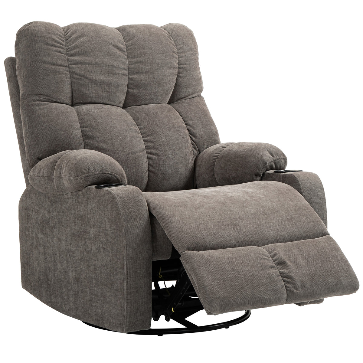 Relaxfauteuil met voetensteun, moderne loungestoel, draaibaar, tot 150 kg, stalen frame, 88x96x108 cm