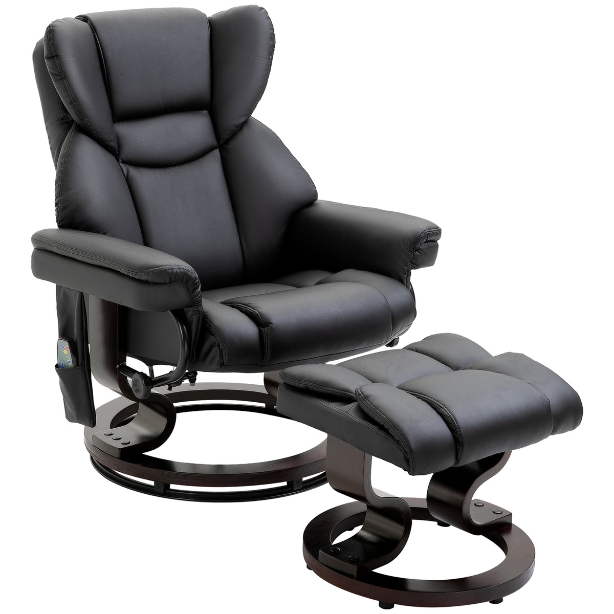 Relaxfauteuil met massagefunctie voetenbank ligfunctie kunstleer 79 x 82 x 101 cm