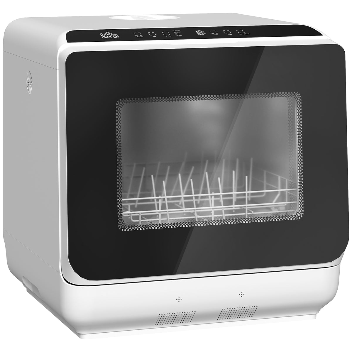 Tafelmodel vaatwasser, mini-vaatwasser met 6-liter-tank, 5 programma's, led-display, droogfunctie, wit