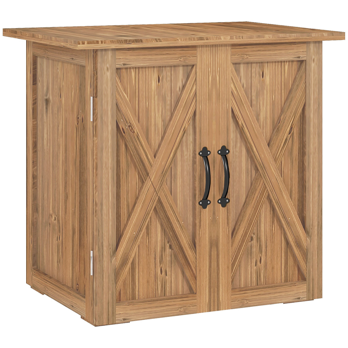 Tuinhuisje, dubbele deur, magneetsluitingen, naturel hout, 77B x 55D x 72H cm, bruin