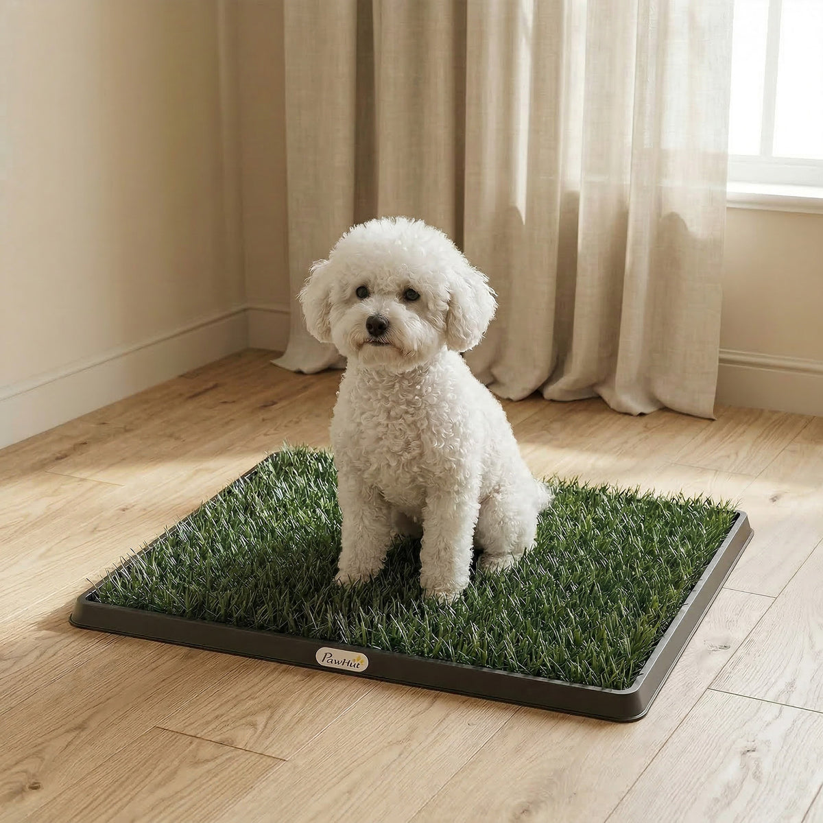 Hondentoilet 63 x 50,5 cm hondentoilet met 2 kunstgras wasbaar puppytoilet voor honden voor balkon thuis (2)