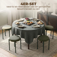 Eetkamerkrukken set van 4 stapelbare krukken met stalen poten, linnenlook voor eetkamer, woonkamer, keuken (4)