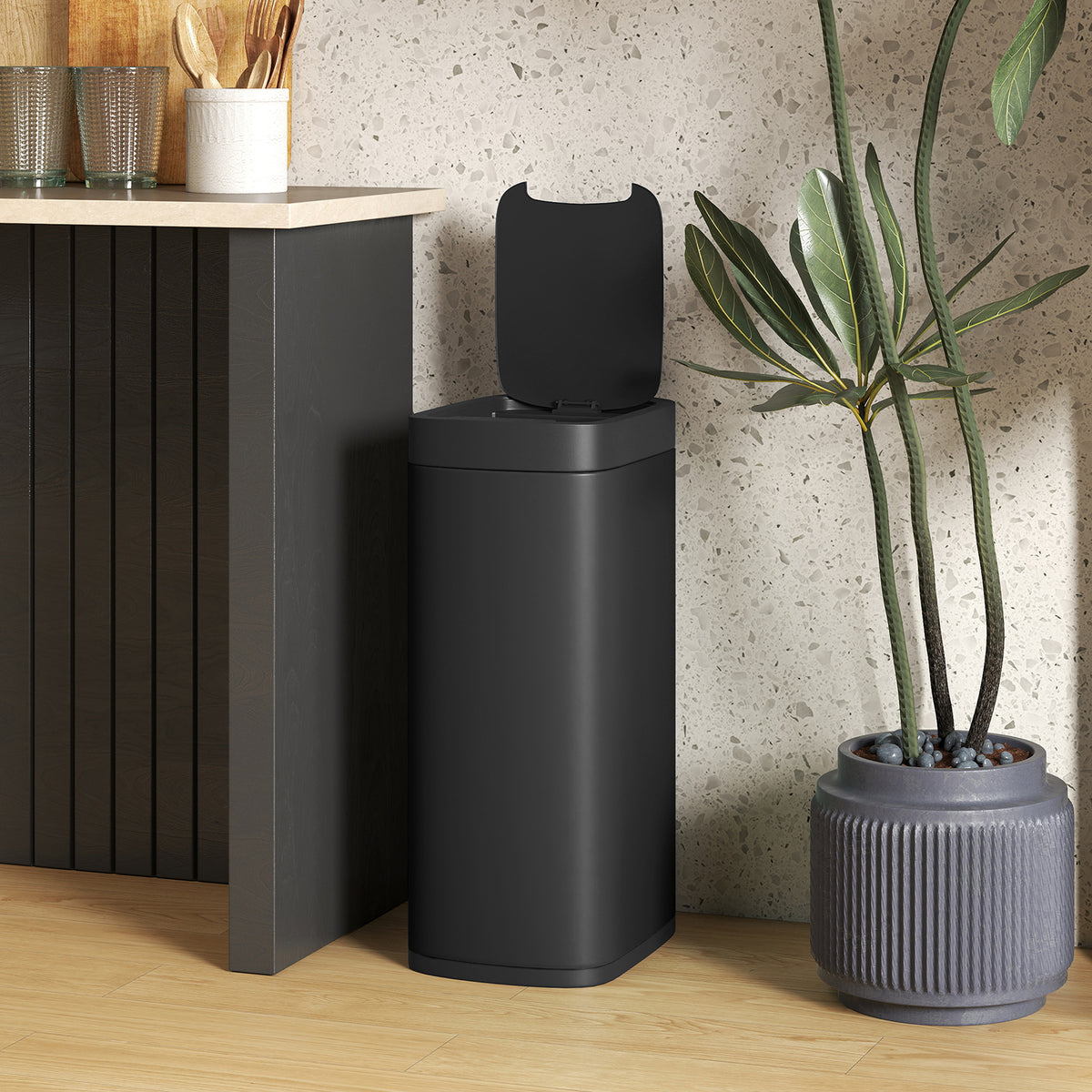 50L sensor-afvalemmer, contactloze keukenafvalemmer met bewegingssensor, vingerafdrukbestendig (7)