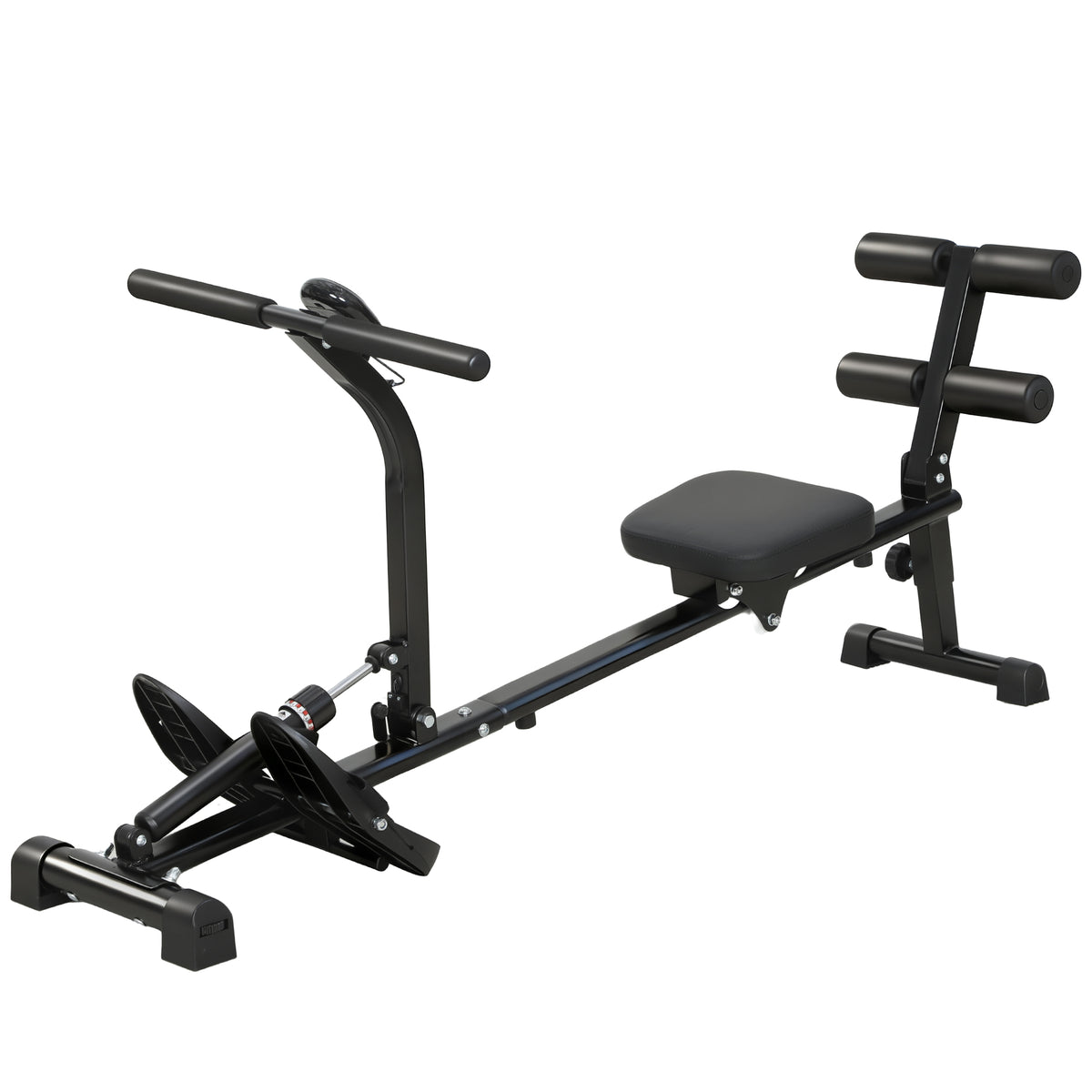 Roeimachine, roeiapparaat voor sit-ups, 12-traps verstelbaar, 2-in-1 cardio-apparaat, LCD-scherm, staal