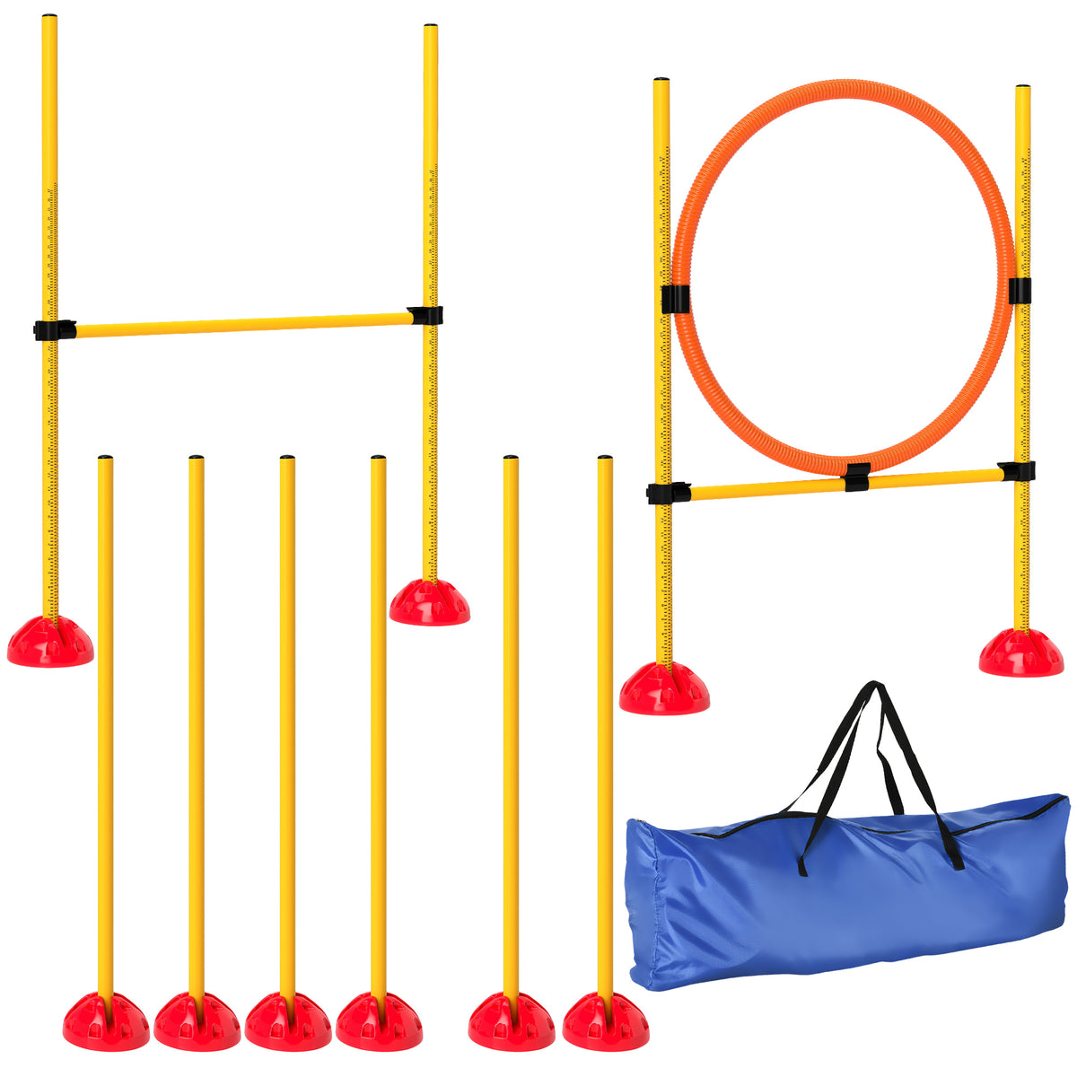 Agility-set voor honden, 3-delig, navulbaar, agility-uitrusting voor hondentraining, insteekhindernisset met