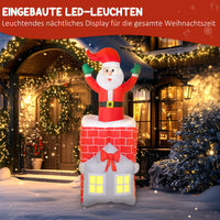 Opblaasbare kerstdecoratie, kerstman in schoorsteen, leds, ventilator (4)