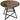 Eettafel voor 4 personen, 100 cm ronde industriële keukentafel met opbergplank, tafelblad in houtlook, rustiek