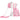 5-in-1 kinderglijbaan-set, telescoop, basketbalring, HDPE, kunststof, roze+wit