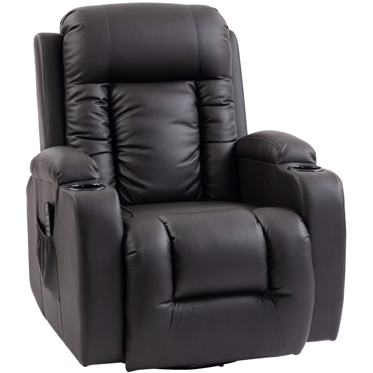 Massagestoel met schommelfunctie, ligstand & warmtefunctie, 3 standen, draaibaar, donkerbruin
