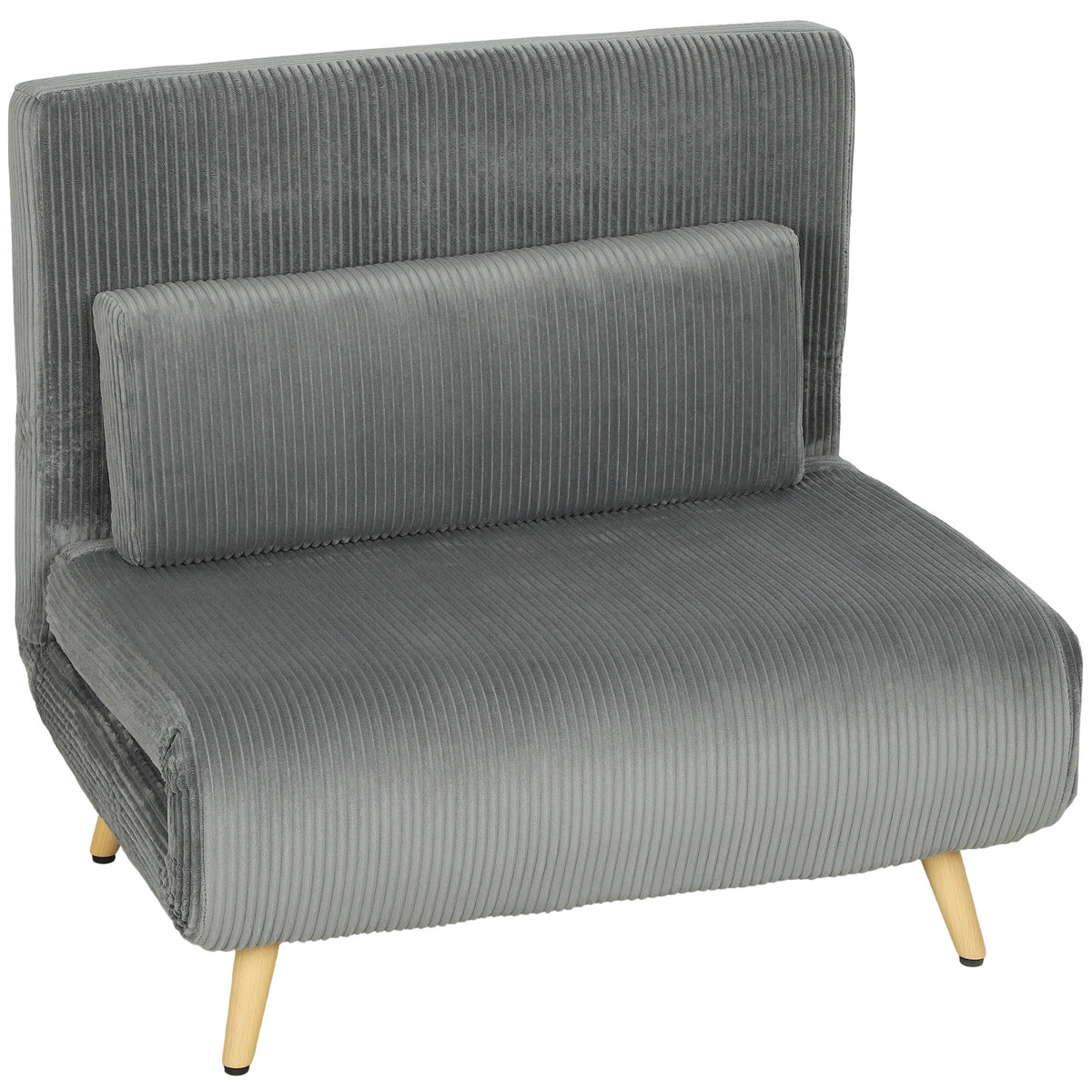 Slaapfauteuil 3-in-1, uitklapbare fauteuil van corduroy met slaapfunctie, verstelbare rugleuning, kussen