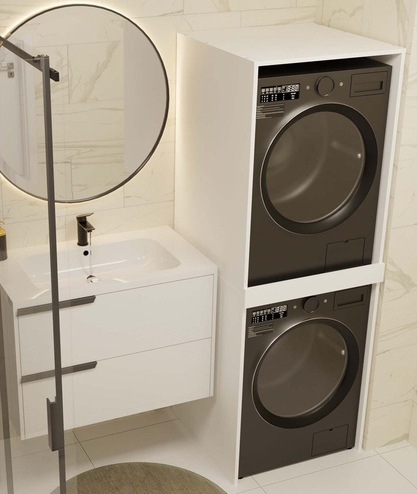 Schrank für Waschmaschine und Trockner POLA TWIN WEISS – Produktabbildung 2