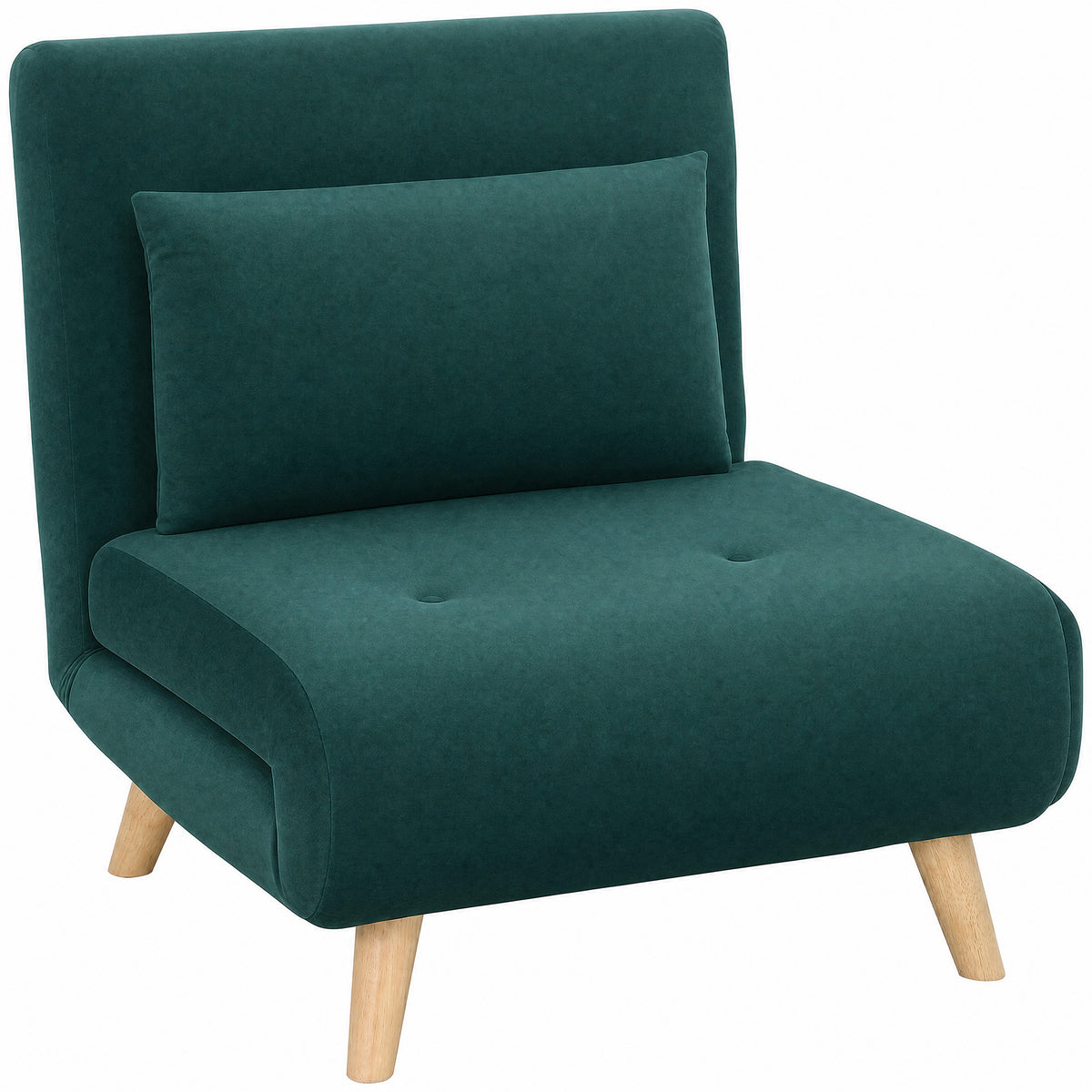 3-in-1 slaapfauteuil, opvouwbare stoel met slaapfunctie, verstelbare click-clack-rugleuning, donkergroen