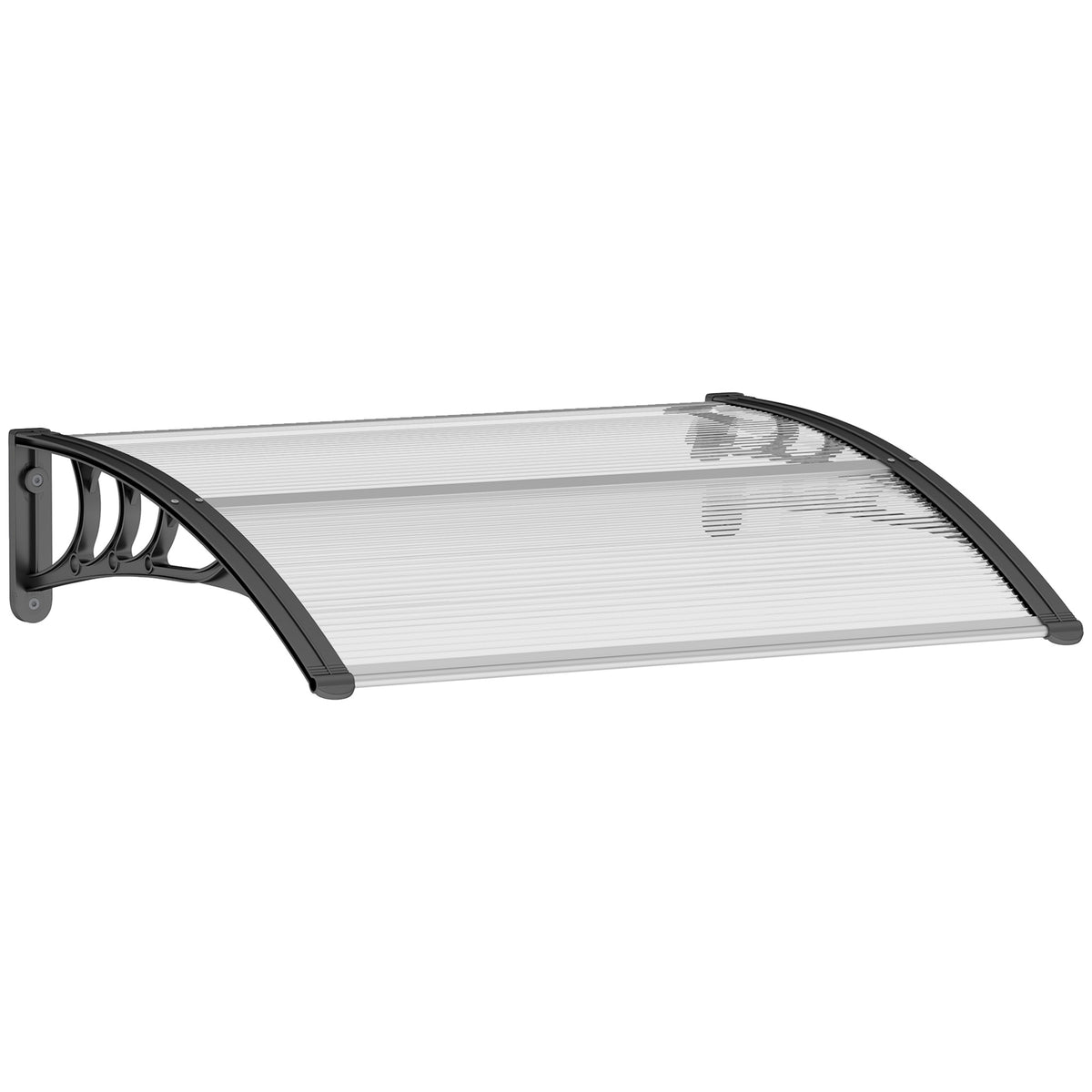 Luifel voordeur 100 x 75 cm lessenaarsdak overkapping polycarbonaat transparant