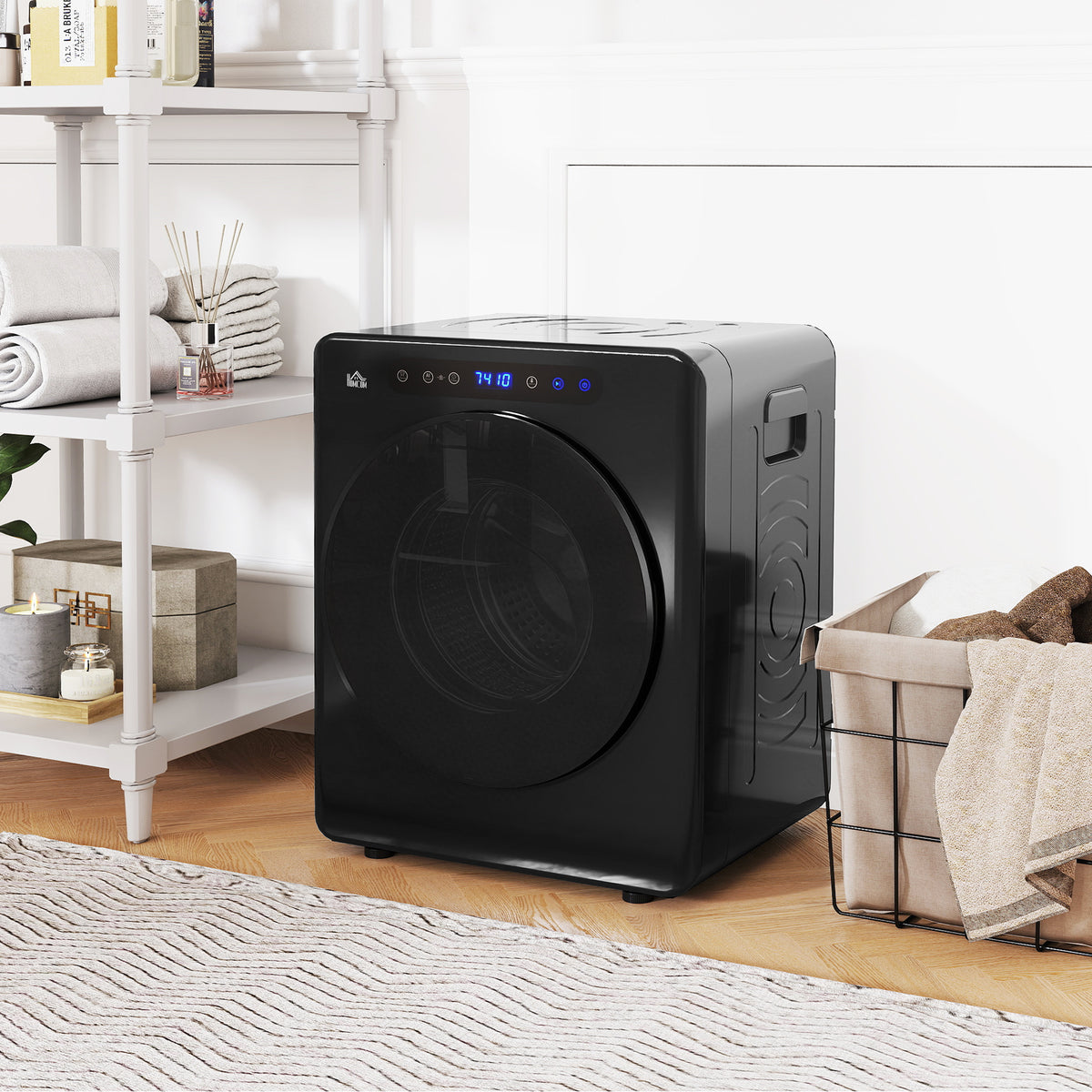 Wasdroger, 6 programma's, 40-60℃, 5 kg capaciteit, compact, touch-bediening, zwart (2)
