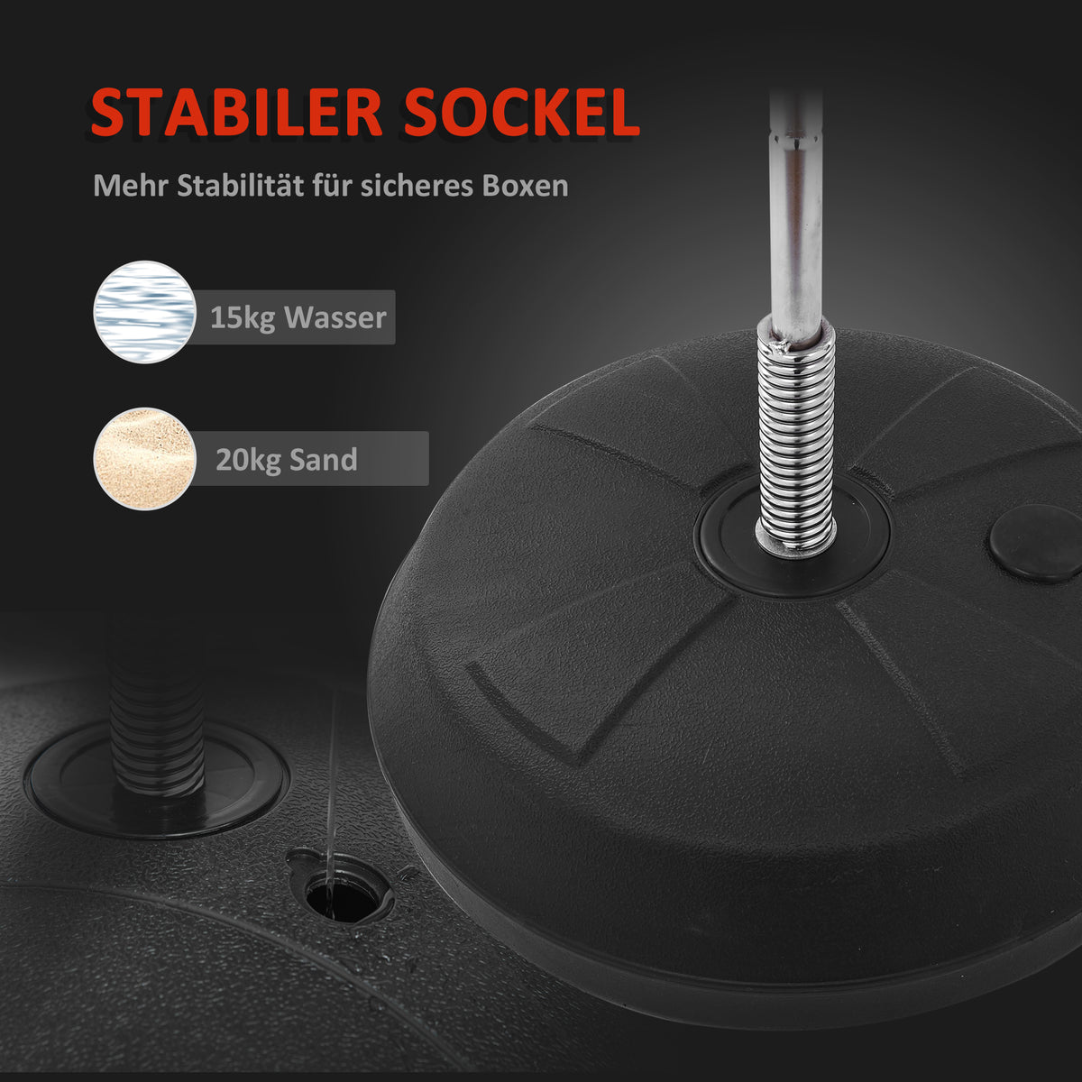 Punchingball-set staande bokszak trainingsset 125/131/138/145 cm in hoogte verstelbaar met 1 paar handschoenen 1 (8)