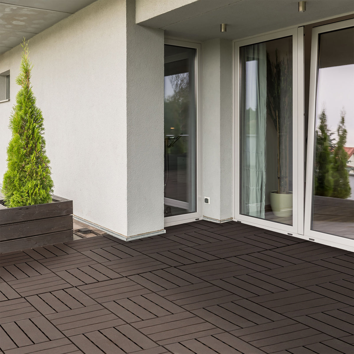 Terrastegels 30 x 30 cm 9 stuks 0,81㎡ kliktegels balkontegels met kliksysteem drainagefunctie vloerbedekking (2)