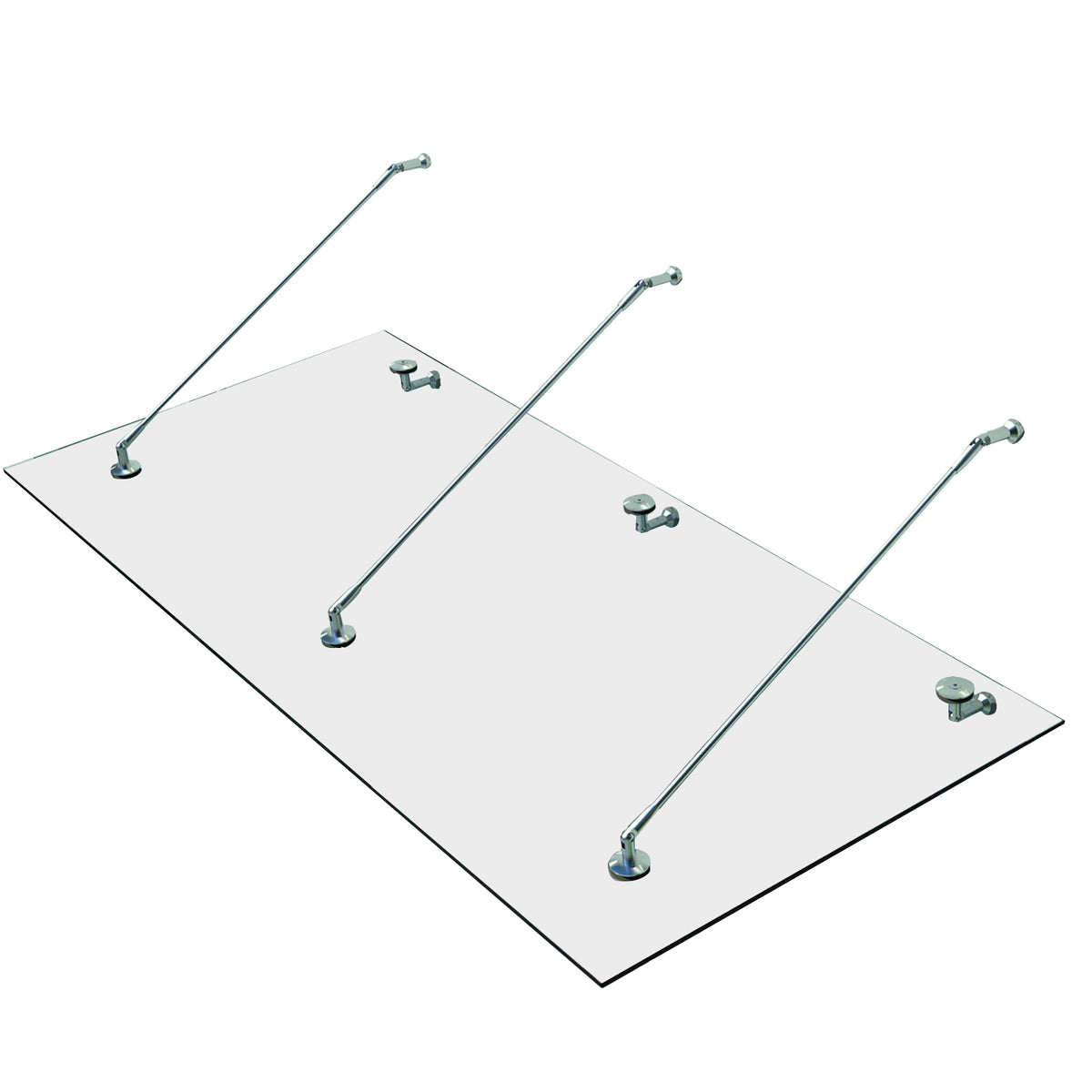 Luifel glazen luifel deurafdak gehard glas (VSG) roestvrij staal helder glas 200x90cm