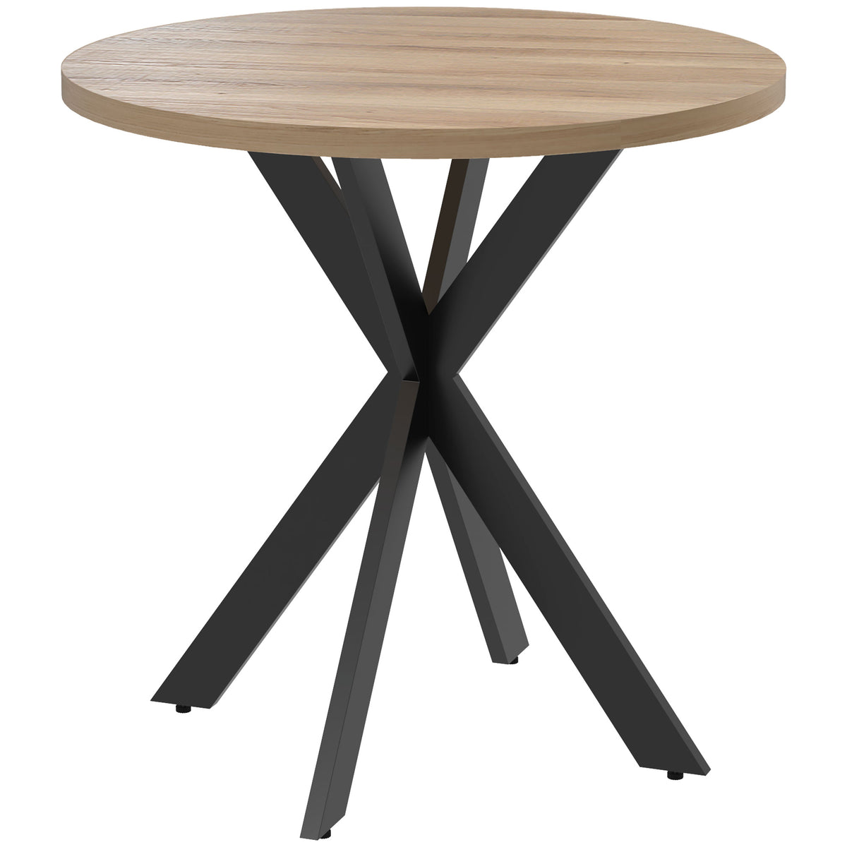 Eettafel 75 x 75 cm rond keukentafel voor 2-4 personen moderne eetkamertafel met spinpoot bruin
