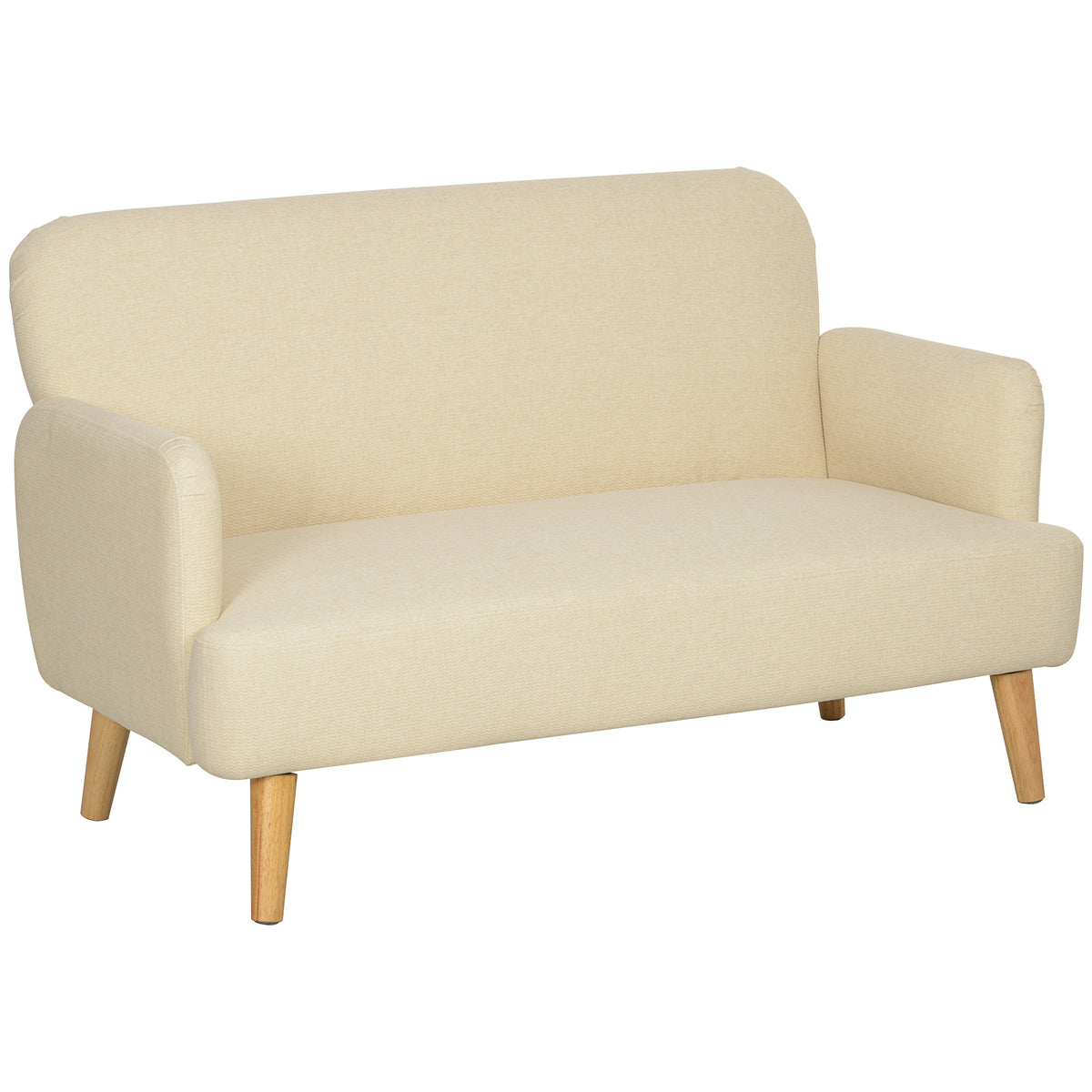 Tweezitsbank, compact, huidvriendelijke bekleding, tot 240 kg, 130x74x79 cm, crèmewit
