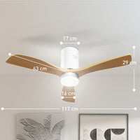 Plafondventilator met ledverlichting, 6 snelheden, afstandsbediening, lichtbruin (3)