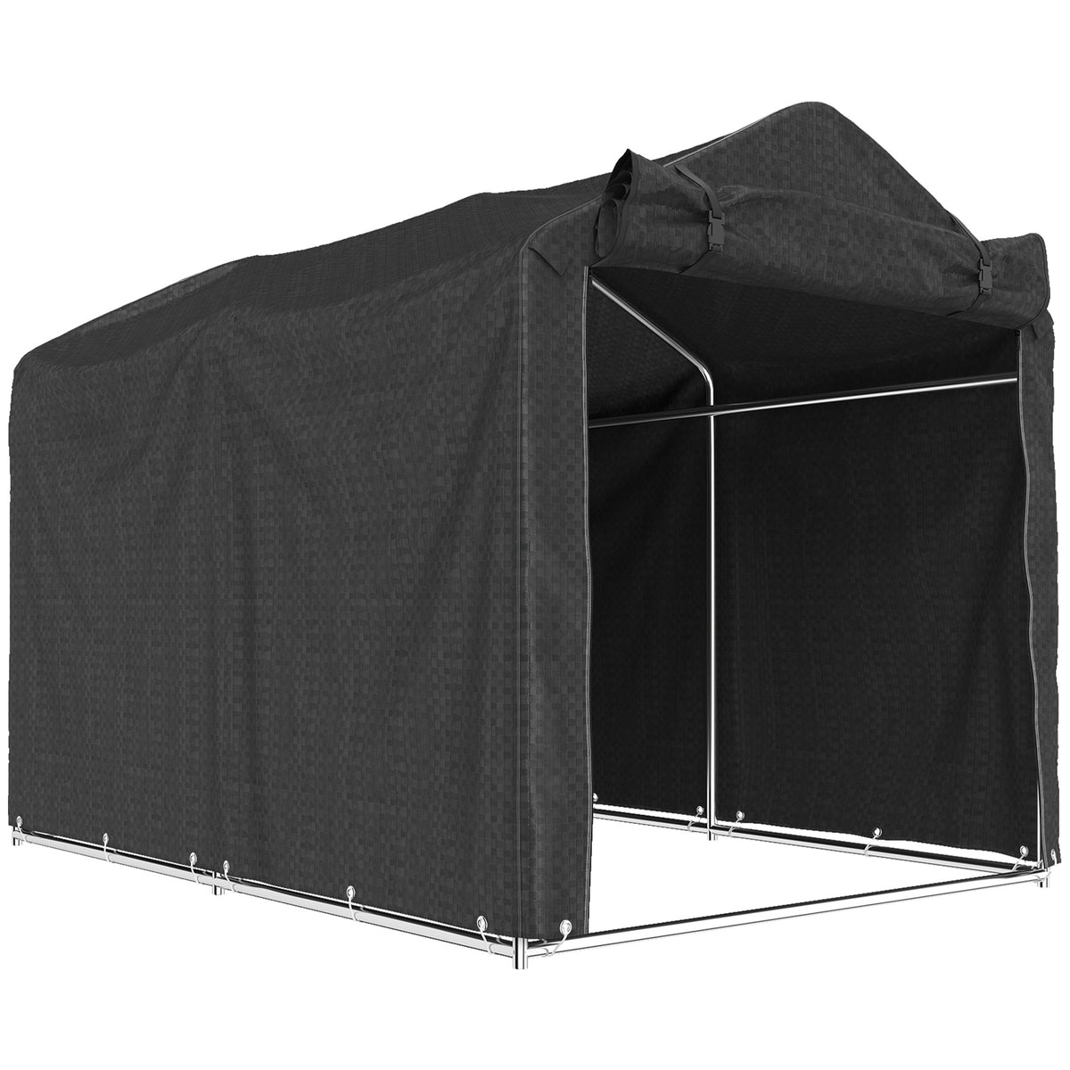 Garagetent, waterdichte tentgarage met deur, UV-bestendig 220 x 157 x 165 cm zwart
