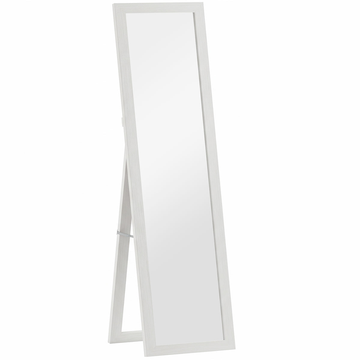 Staande spiegel, passpiegel met standaard, vrijstaande wandspiegel, 37 x 157 cm, wit