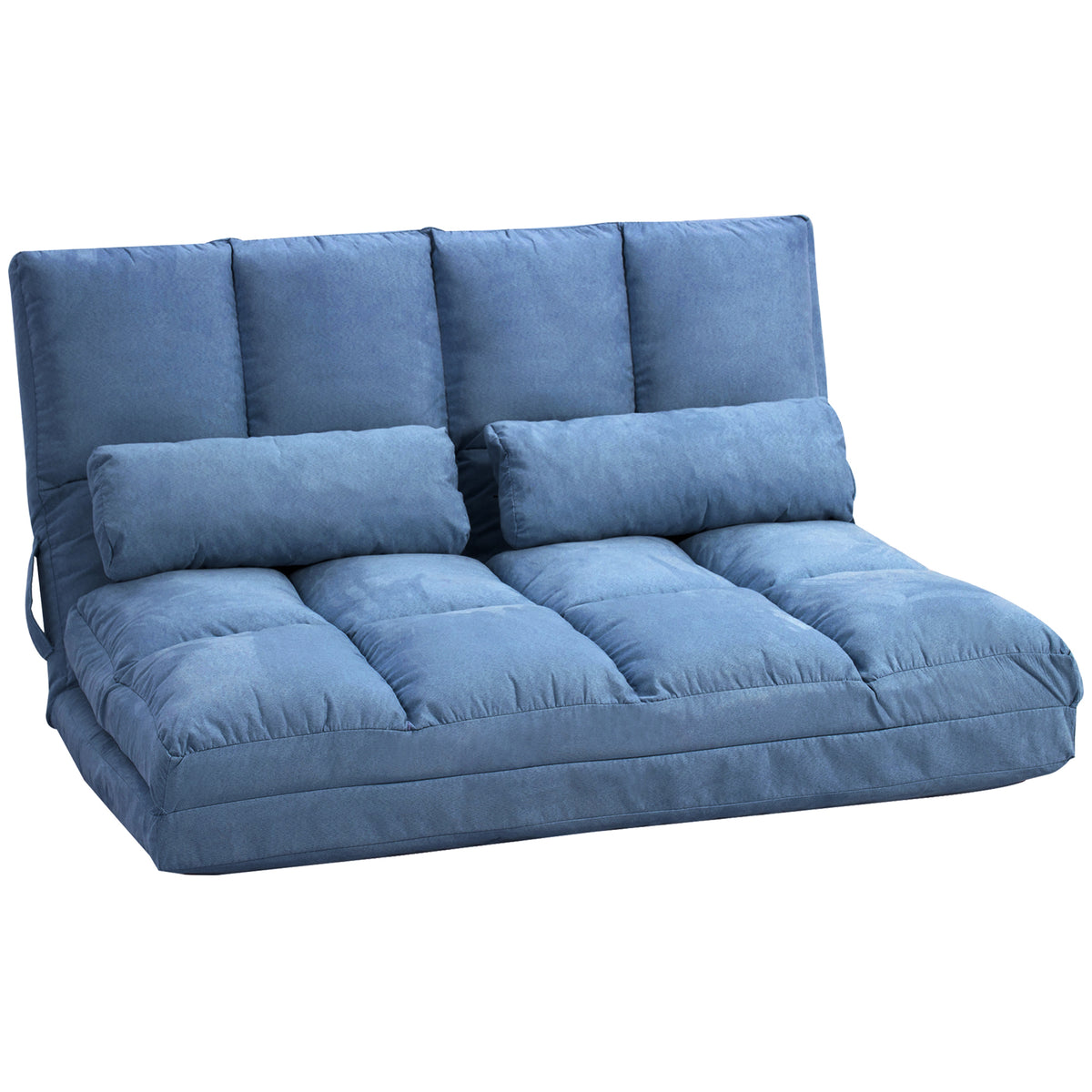 Vloerbank slaapbank bank, inklapbaar, verstelbare rugleuning, 102 cm x 73 cm x 60 cm, blauw