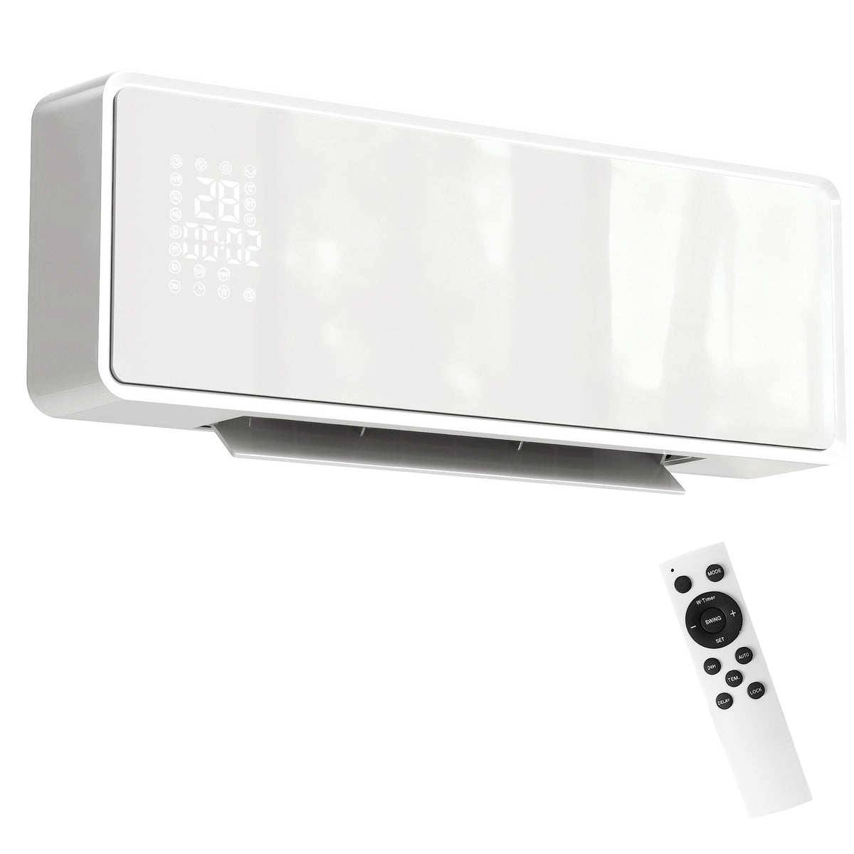 Aan de muur gemonteerde 2000W keramische elektrische verwarming, ventilator, thermostaat, timer