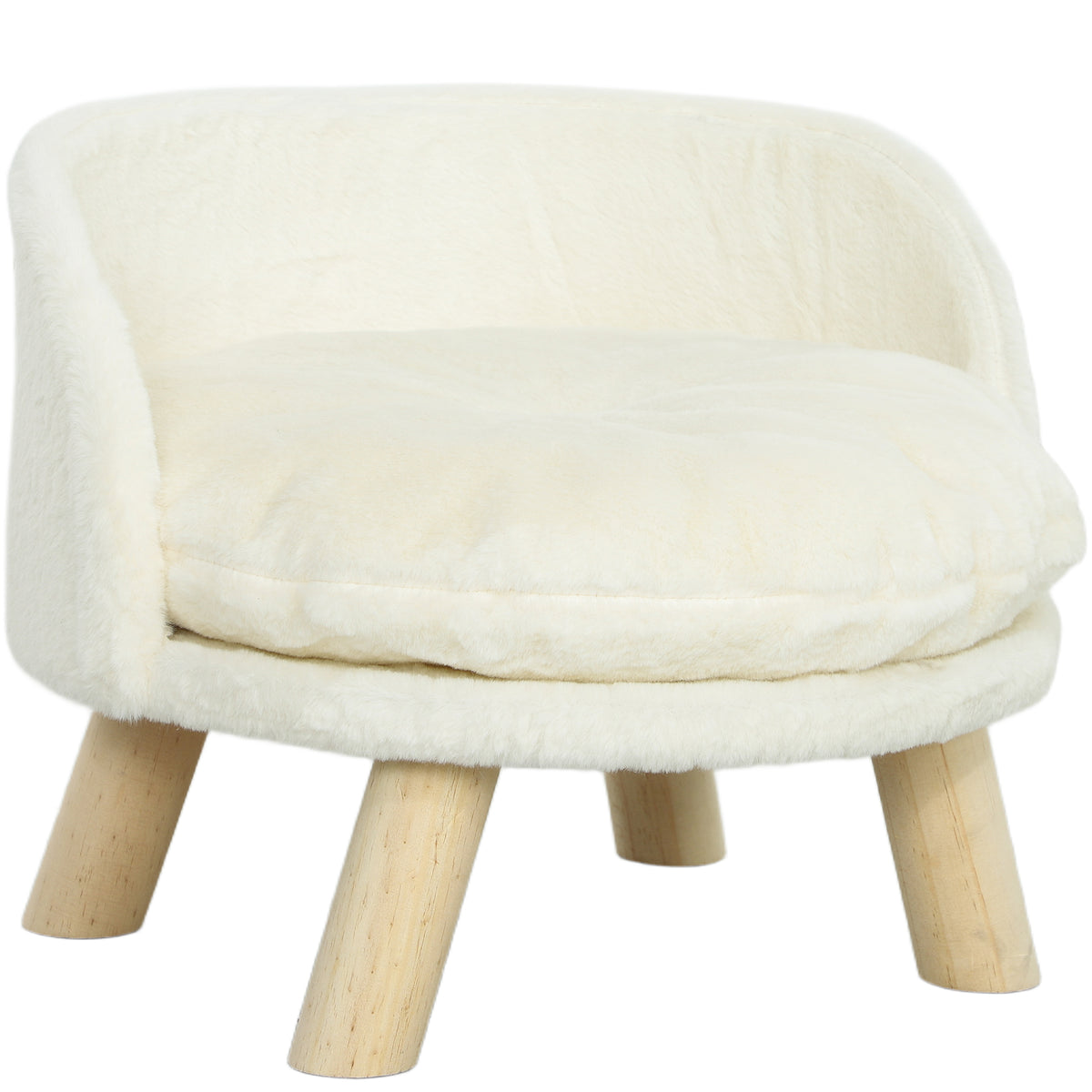 Dierenbed voor honden en katten, zacht & wasbaar kussen, beschermrand, 40,5 x 40,5 x 33 cm