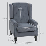 Oorfauteuil relaxfauteuil fauteuil, vintage design, knoopstiksel, gedraaide poten, 74 cm x 86 cm x 102 cm, grijs (3)