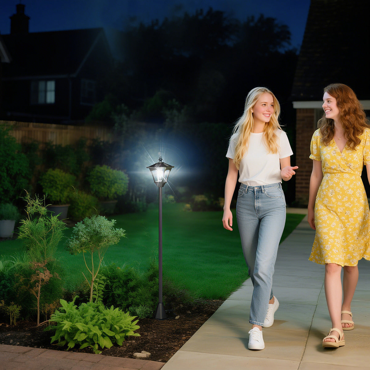 Solar tuinlantaarn LED 30 lumen solarlamp grondspies 120 cm zwart (2)