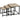 Set van 3 salontafels, industrieel design, zwart stalen frame, tafelblad met houtlook