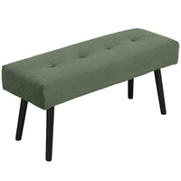 Gestoffeerde bank met ribfluwelen bekleding, bedbank met metalen poten, schoenenbank 100 x 36 x 45 cm groen (10)