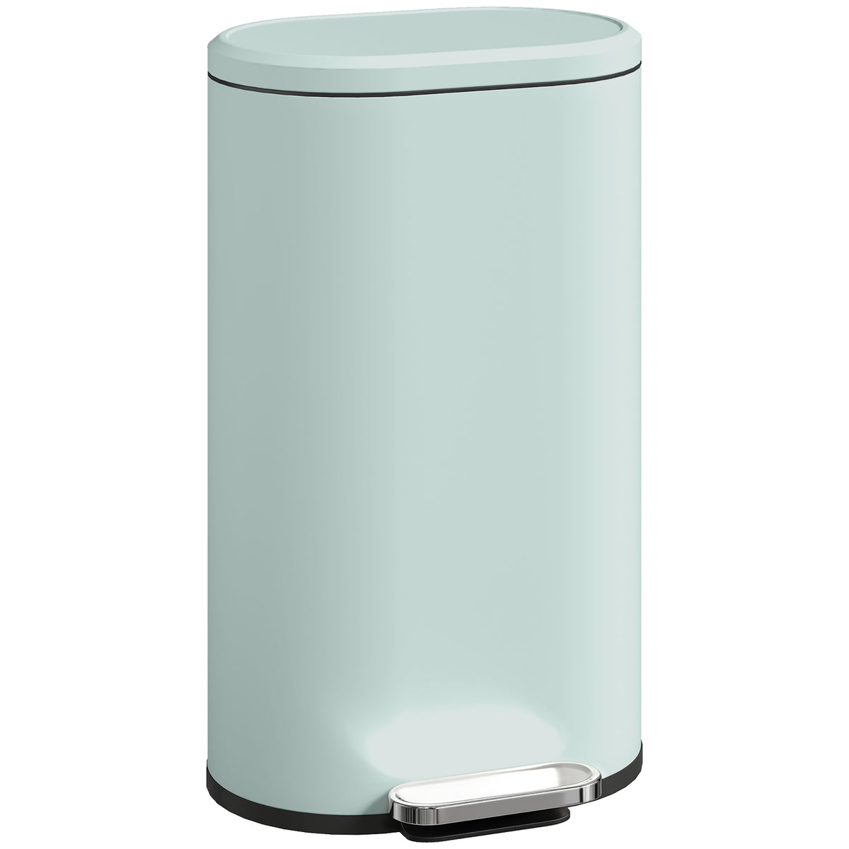 Prullenbak keuken 30 liter pedaalemmer met soft-close deksel, metalen pedaal, groen, 36,5 x 31 x 61 cm