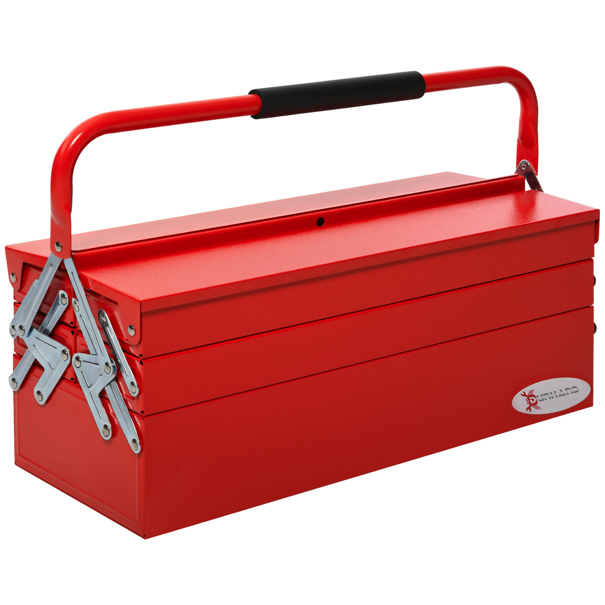 Gereedschapskoffer gereedschapskist 5 vakken uitklapbaar staal (SPCC) rood 56 x 20 x 41 cm